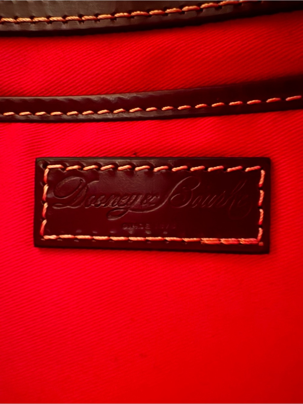 Dooney & Bourke Black Tote with Brown Leather Straps - Picture 3 of 3
